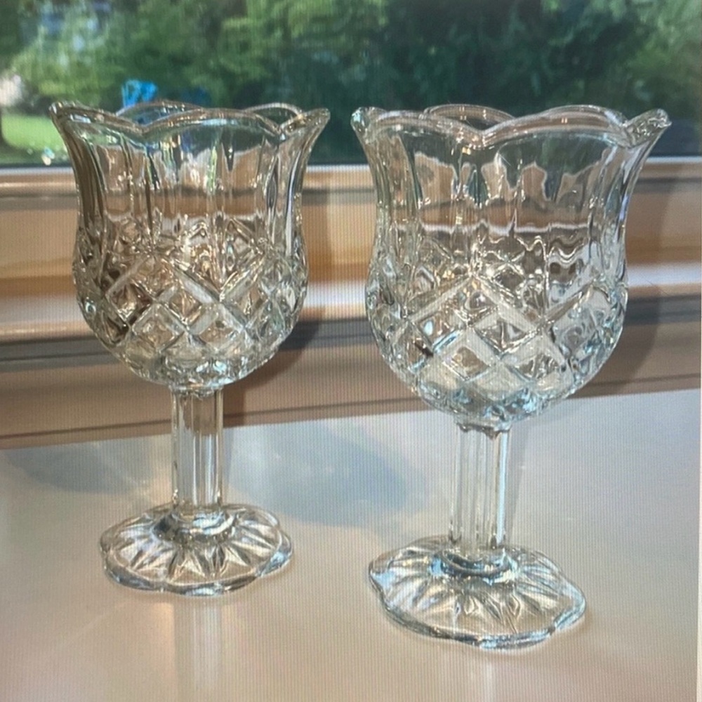 Pineapple Cut Elegant Glass Candlestick